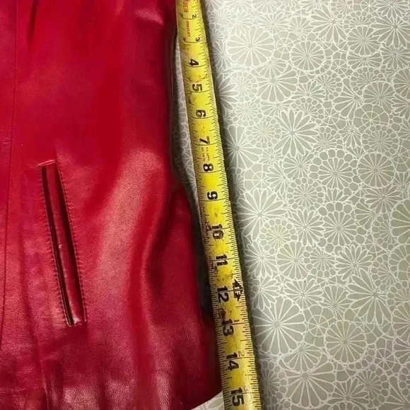 Route Marcopolo Red and Black Soft Italian Lambskin Leather Jacket Womens Sz XL - Picture 8 of 11